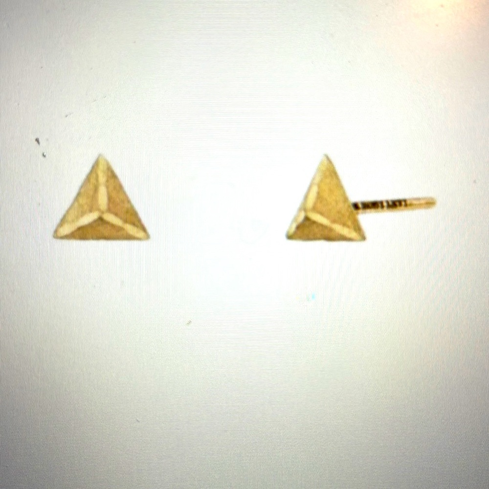 Gold Triangle Stud Earrings